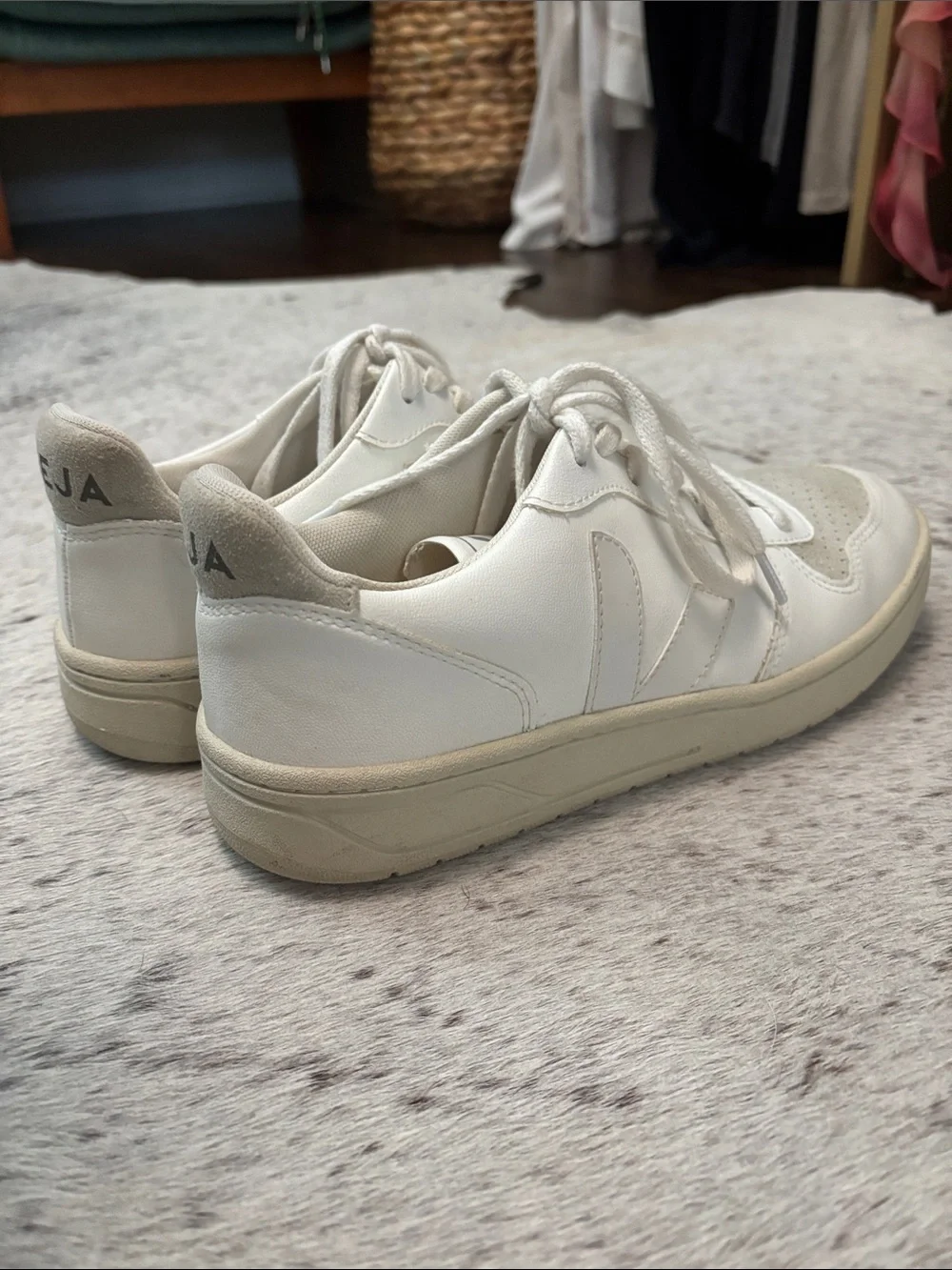 White & Cream Veja Sneakers